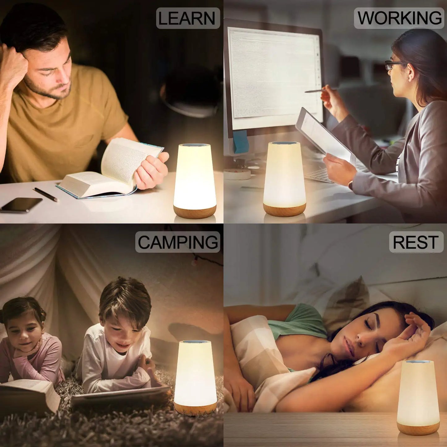 RGB 13-Color Touch Bedside Lamp – Remote Control