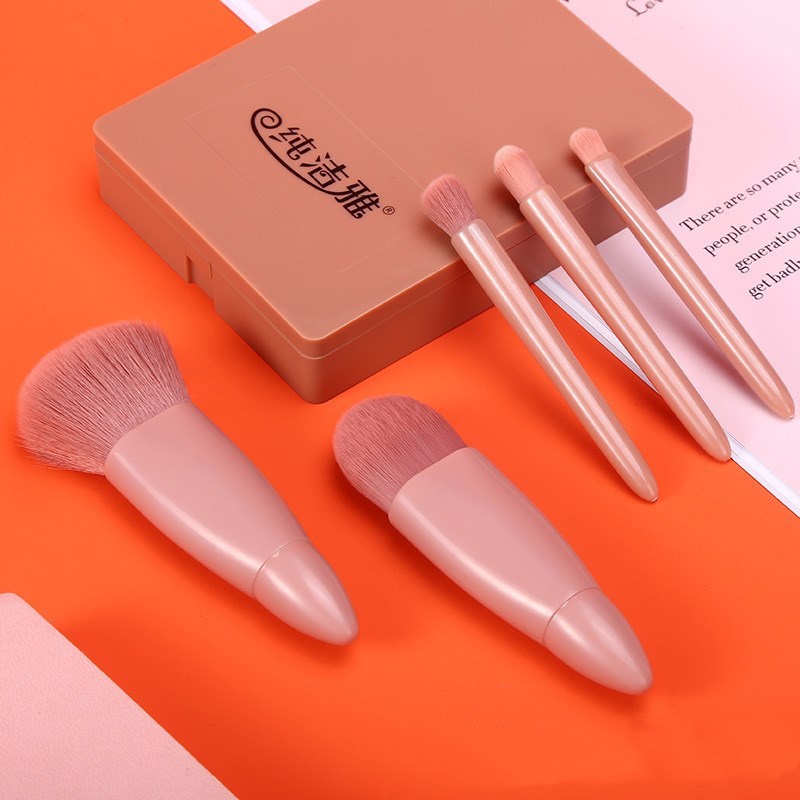 5Pcs Cosmetic Brush Set – Face & Eye Makeup Essentials