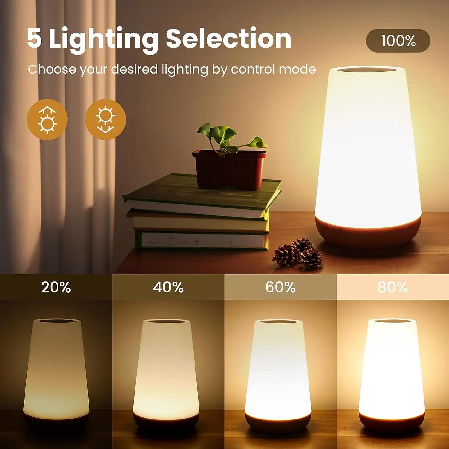 RGB 13-Color Touch Bedside Lamp – Remote Control