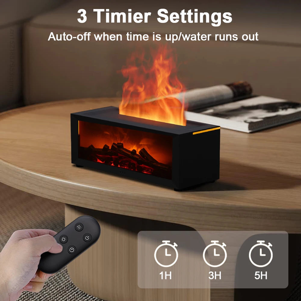 Flame Aroma Humidifier with Essential Oils & LED