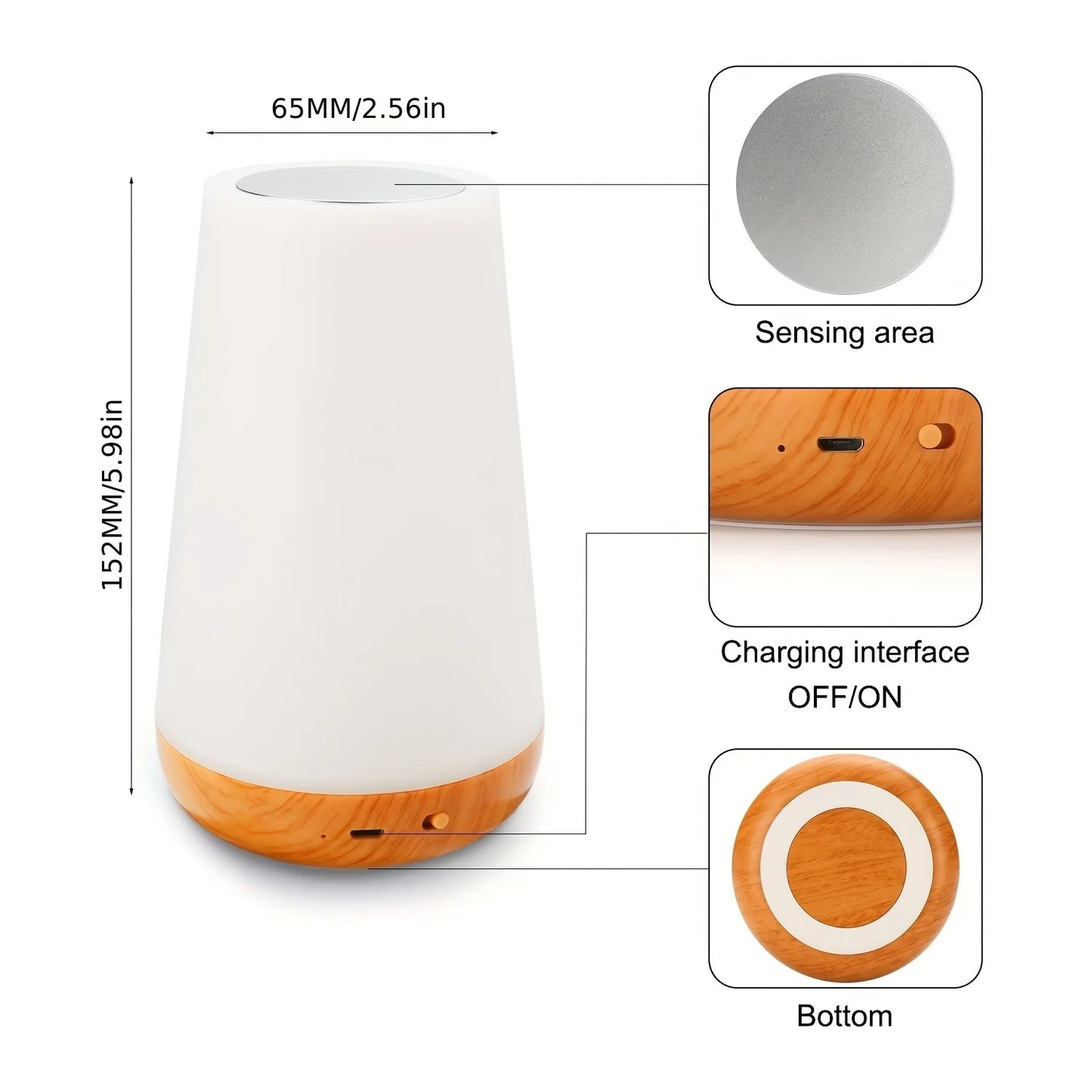 RGB 13-Color Touch Bedside Lamp – Remote Control