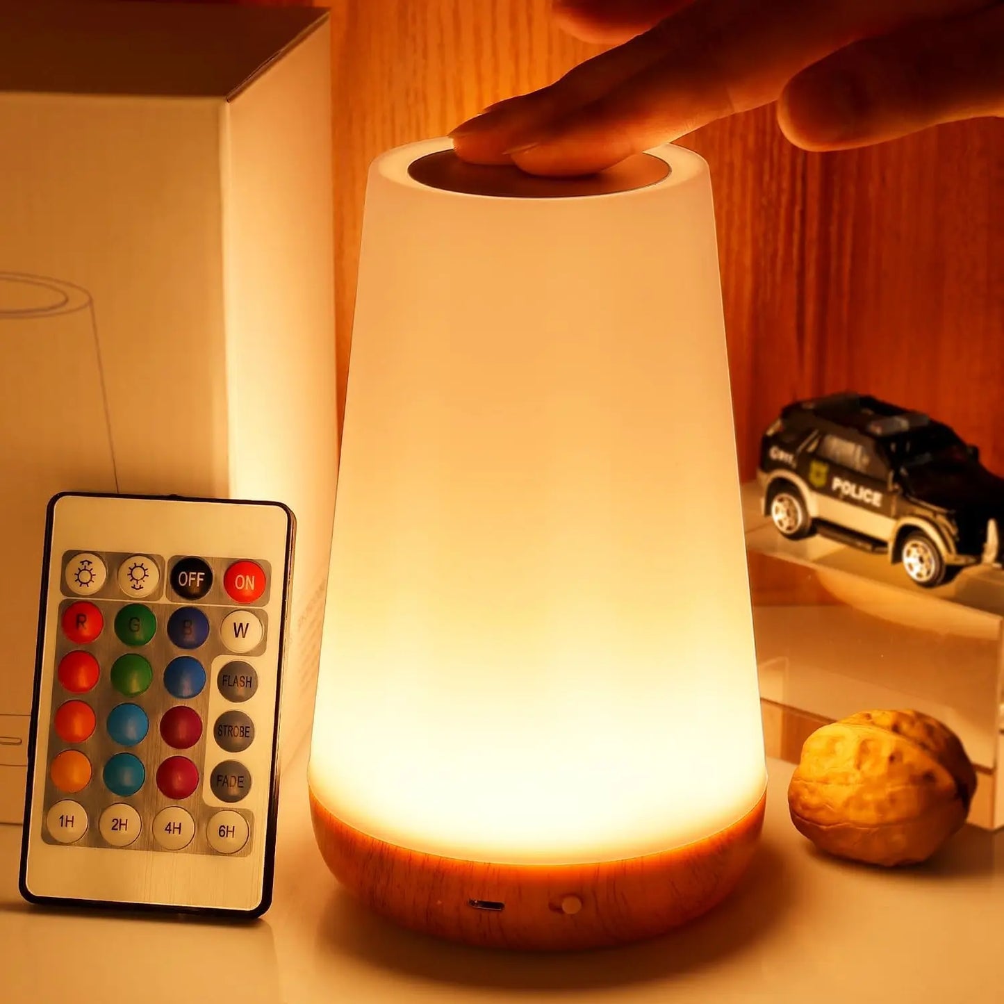 RGB 13-Color Touch Bedside Lamp – Remote Control