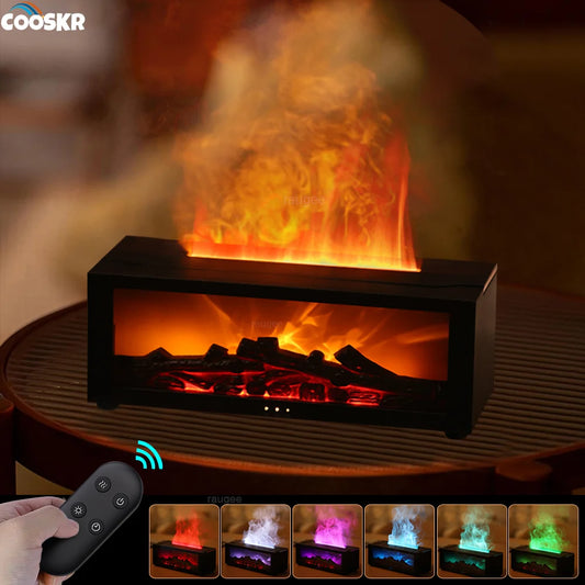 Flame Aroma Humidifier with Essential Oils & LED