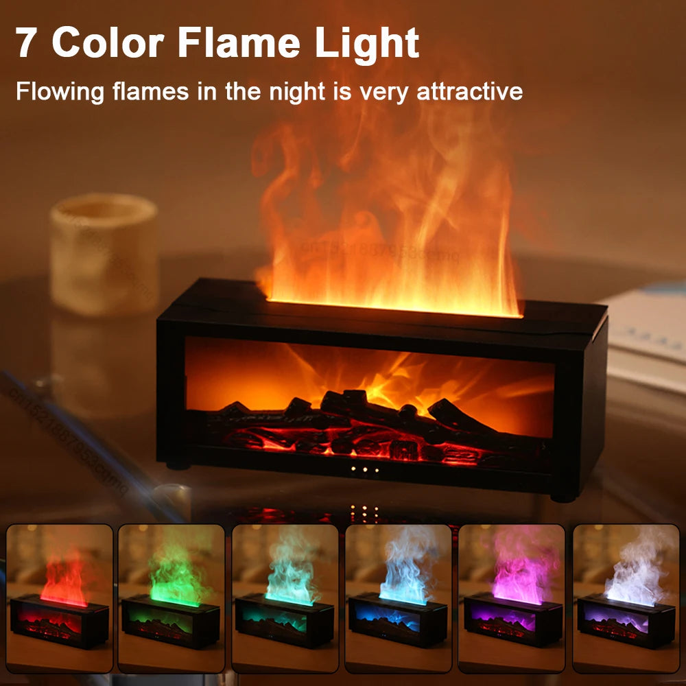 Flame Aroma Humidifier with Essential Oils & LED