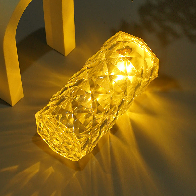 Rose Crystal Night Lamp – Romantic Bedside Light