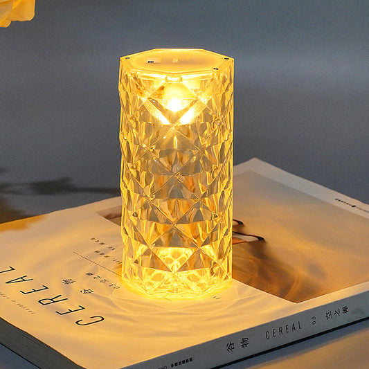 Rose Crystal Night Lamp – Romantic Bedside Light